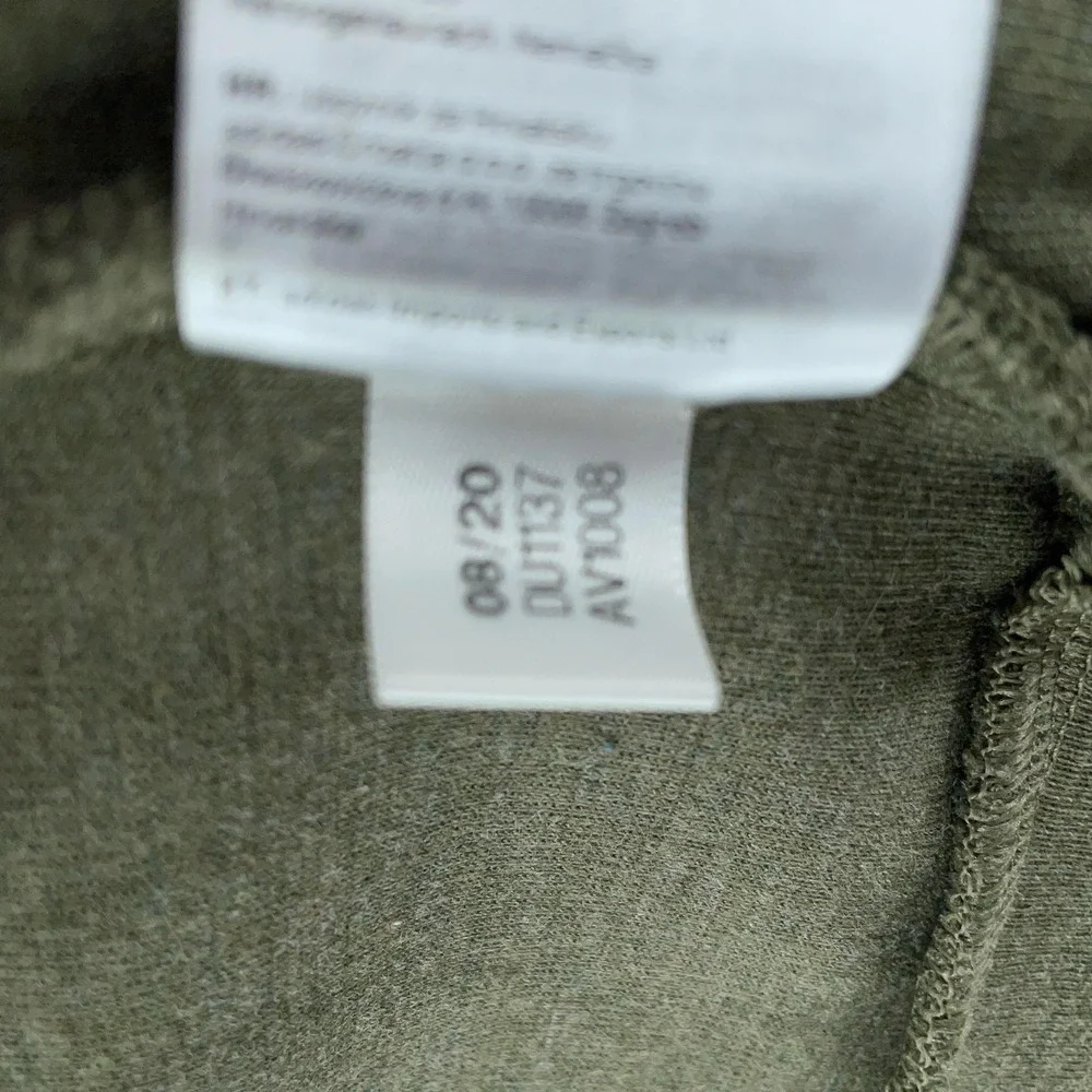 Adidas Hoodie Mens Small Olive Green Full Zip Sweatshirt Drawstring Logo‎ DU1537